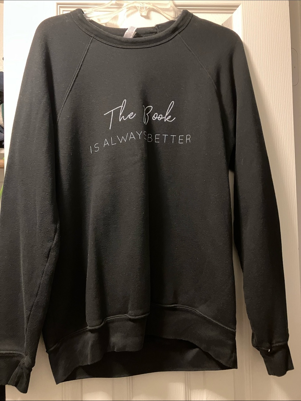 Bella Canvas Black Crewneck Sweater with Front Script